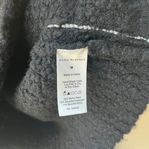 Maria McManus Brushed Fleece Wool Cashmere Blend Black Sweater Hoodie Size M - Picture 10 of 11
